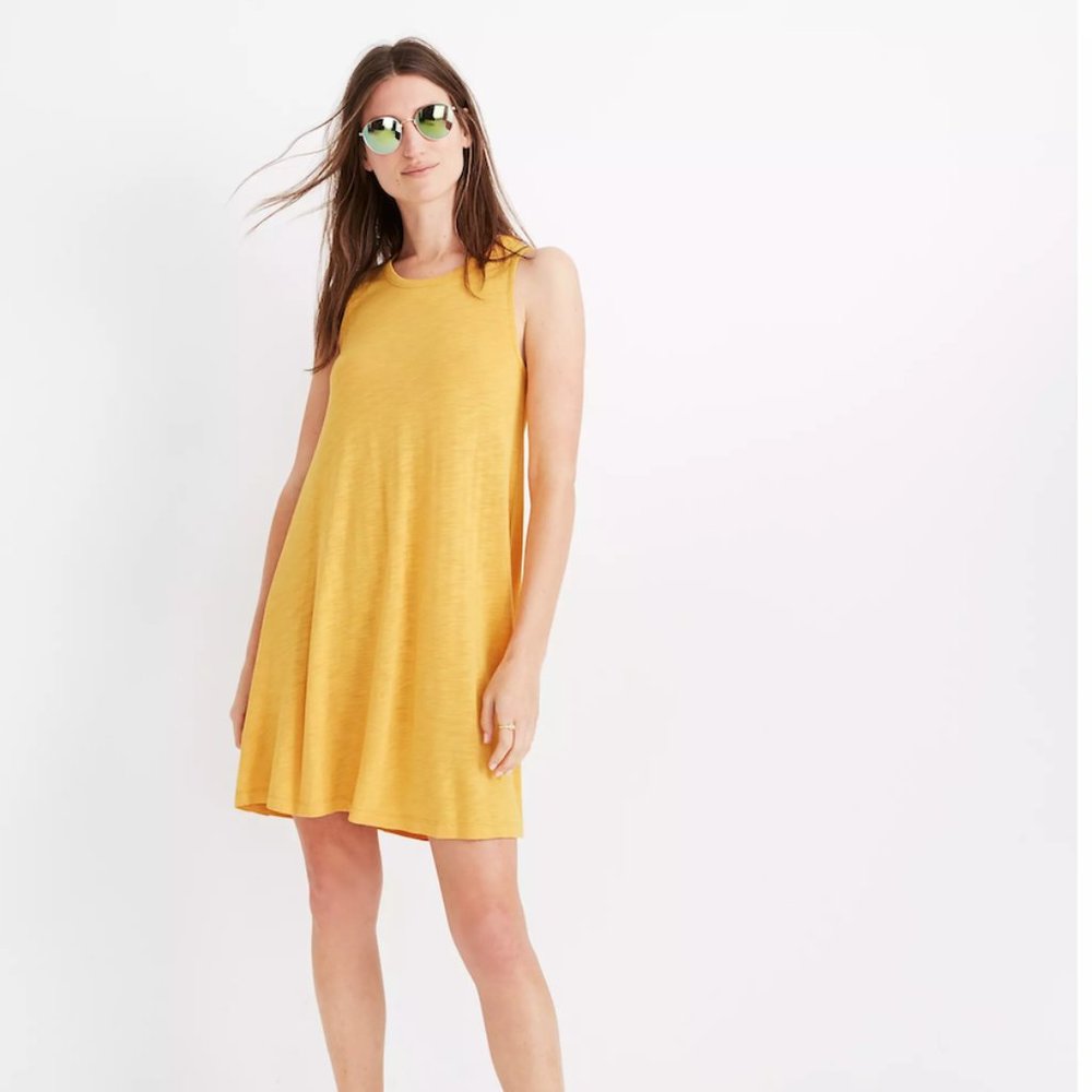 Madewell Yellow Highpoint Tank Dress